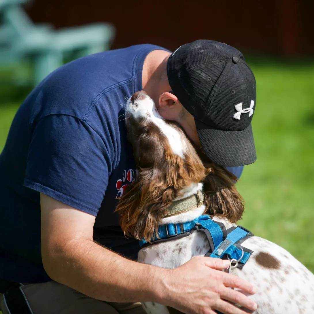 Nick Thomas and his PTSD assistance dog Buzz 